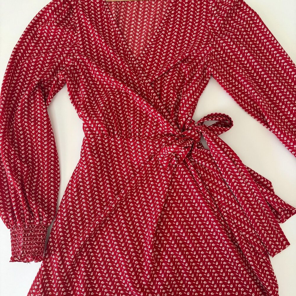 Max Studio Red Wrap Dress